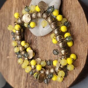Sunflower meadow‎ medallion jingle bracelet B3120